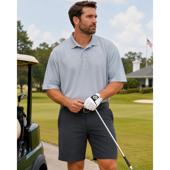 Peter Millar Other - Peter Millar Summer Comfort White Black Striped Short Sleeve Golf Polo Shirt XL
